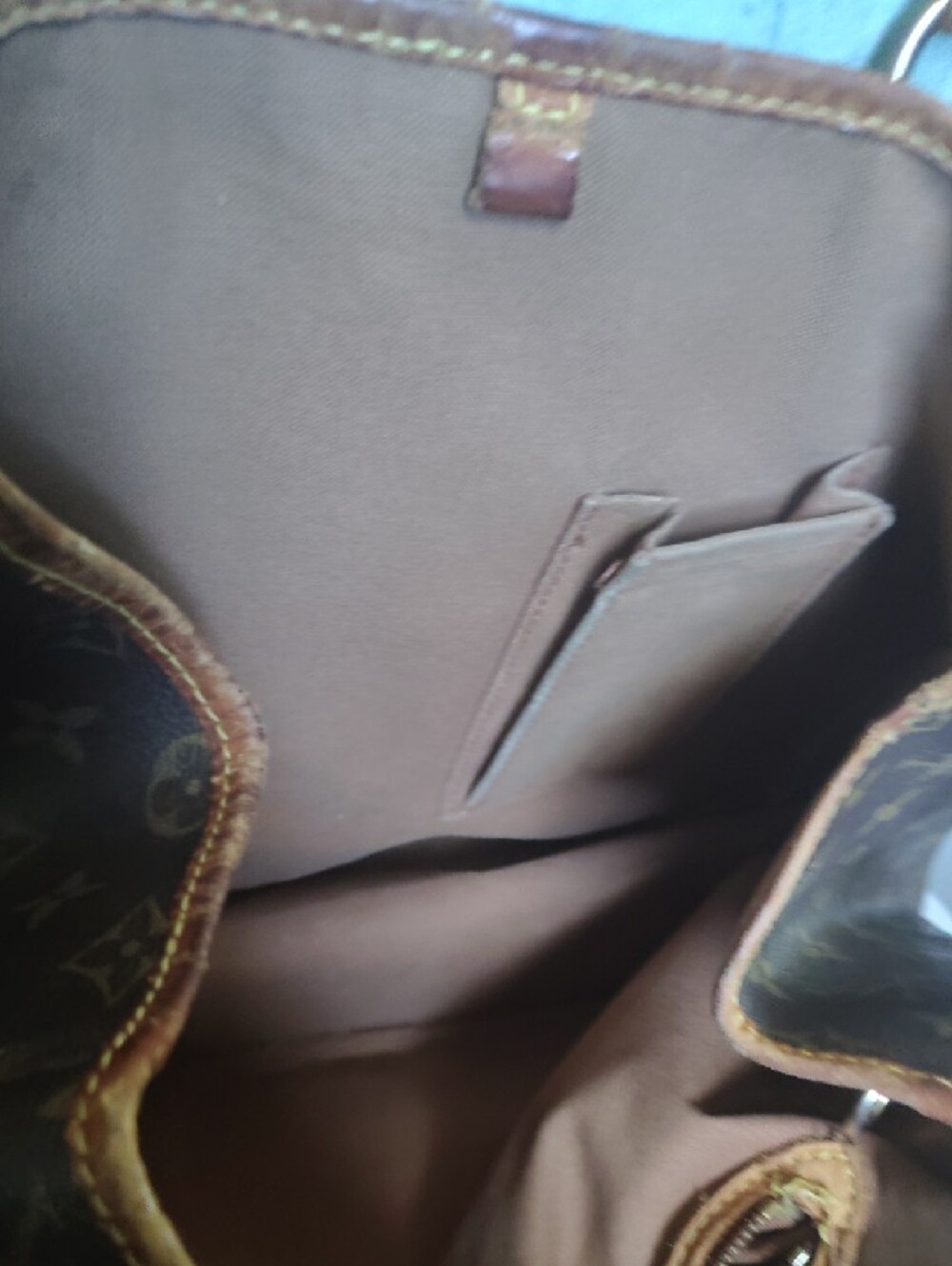 Louis Vuitton Monogram Canvas Tote in Brown with Tan Leather - Picture 9 of 9